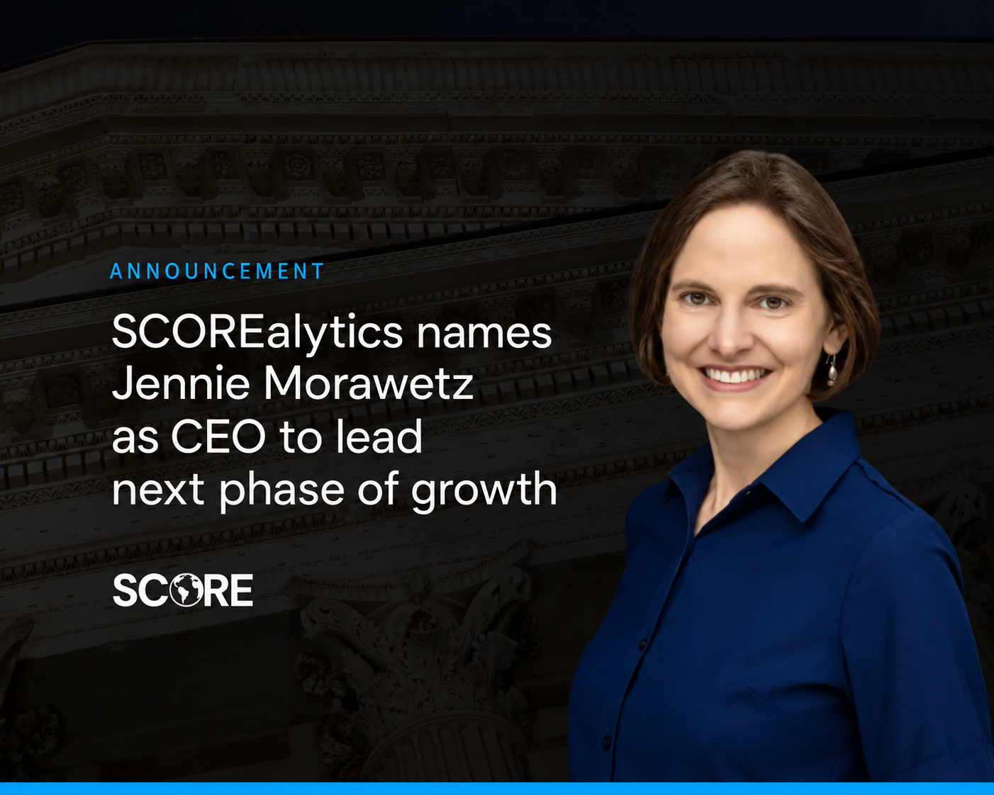 SCOREalytics names Jennie Morawetz as CEO to lead next phase of growth